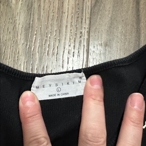 Black Graphic Long Sleeve Top - Picture 2 of 2